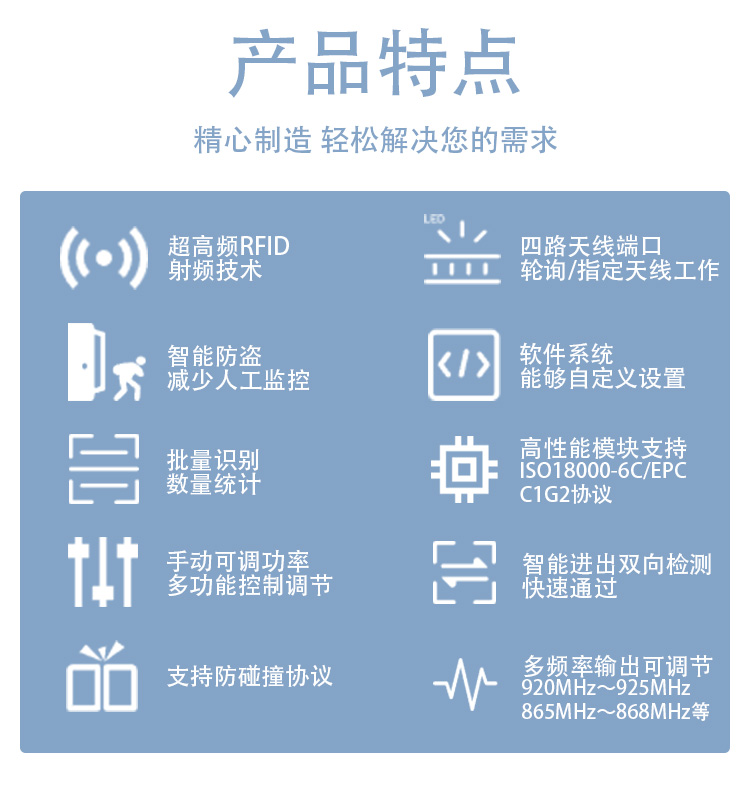 rfid超频通道门产品特点